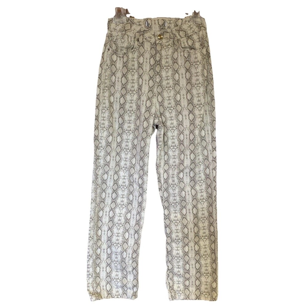 Zara Snakeskin Print Jeans 26” X 28”Pant High Rise Wider Leg
